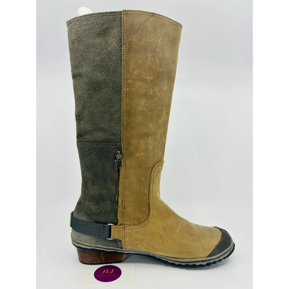 Sorel Womens Slimboot Tall Quarry Waterproof Leather Boots NL2108-008 Size 10
